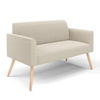 Sofá 2 Lugares Namoradeira Pé Palito Natural Marisa Bouclê Bege D03 - D'rossi - 1