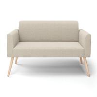 Sofá 2 Lugares Namoradeira Pé Palito Natural Marisa Bouclê Bege D03 - D'rossi - 5