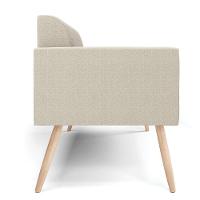 Sofá 2 Lugares Namoradeira Pé Palito Natural Marisa Bouclê Bege D03 - D'rossi - 6