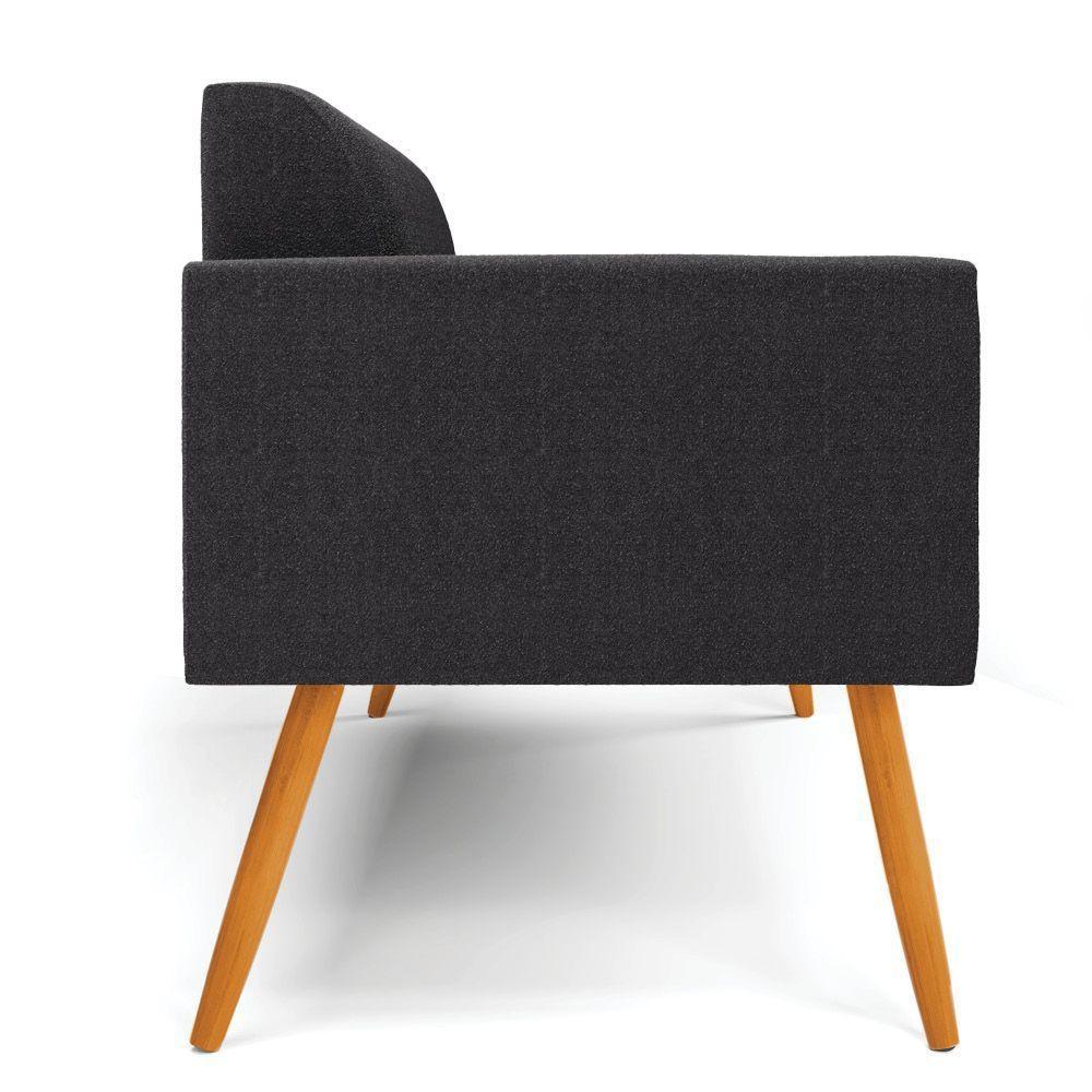 Sofá 2 Lugares Namoradeira Pé Palito Castanho Marisa Bouclê Grafite D03 - D'rossi - 6