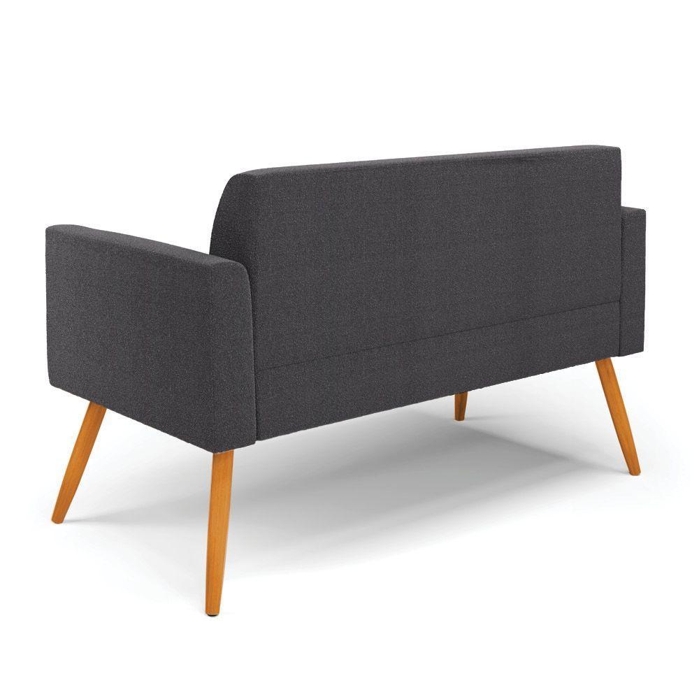 Sofá 2 Lugares Namoradeira Pé Palito Castanho Marisa Bouclê Grafite D03 - D'rossi - 7