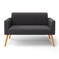 Sofá 2 Lugares Namoradeira Pé Palito Castanho Marisa Bouclê Grafite D03 - D'rossi - 5