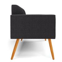 Sofá 2 Lugares Namoradeira Pé Palito Castanho Marisa Bouclê Grafite D03 - D'rossi - 6