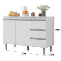Kit De Cozinha Andréia Balcão 120cm Branco Com Tampo Mdp E Aéreo - Ajl Móveis Branco - 6