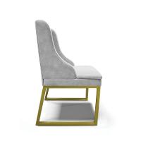 Cadeira Sala De Jantar Industrial Dourado Kit 2 Liz Suede Cinza D03 - D'rossi - 5