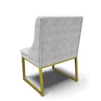 Cadeira Sala De Jantar Industrial Dourado Kit 2 Liz Suede Cinza D03 - D'rossi - 6