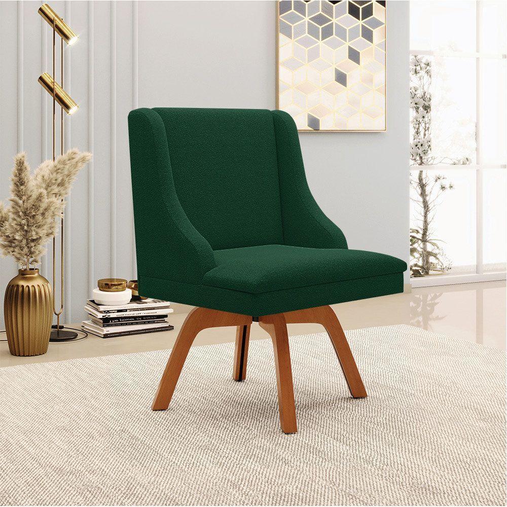 Cadeira Sala De Jantar Giratória Mm35 Liz Bouclê Verde D03 - D'rossi - 2