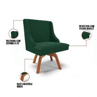 Cadeira Sala De Jantar Giratória Mm35 Liz Bouclê Verde D03 - D'rossi - 3