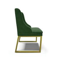 Cadeira Sala De Jantar Industrial Dourado Kit 2 Liz Suede Verde D03 - D'rossi - 5