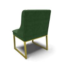 Cadeira Sala De Jantar Industrial Dourado Kit 2 Liz Suede Verde D03 - D'rossi - 6
