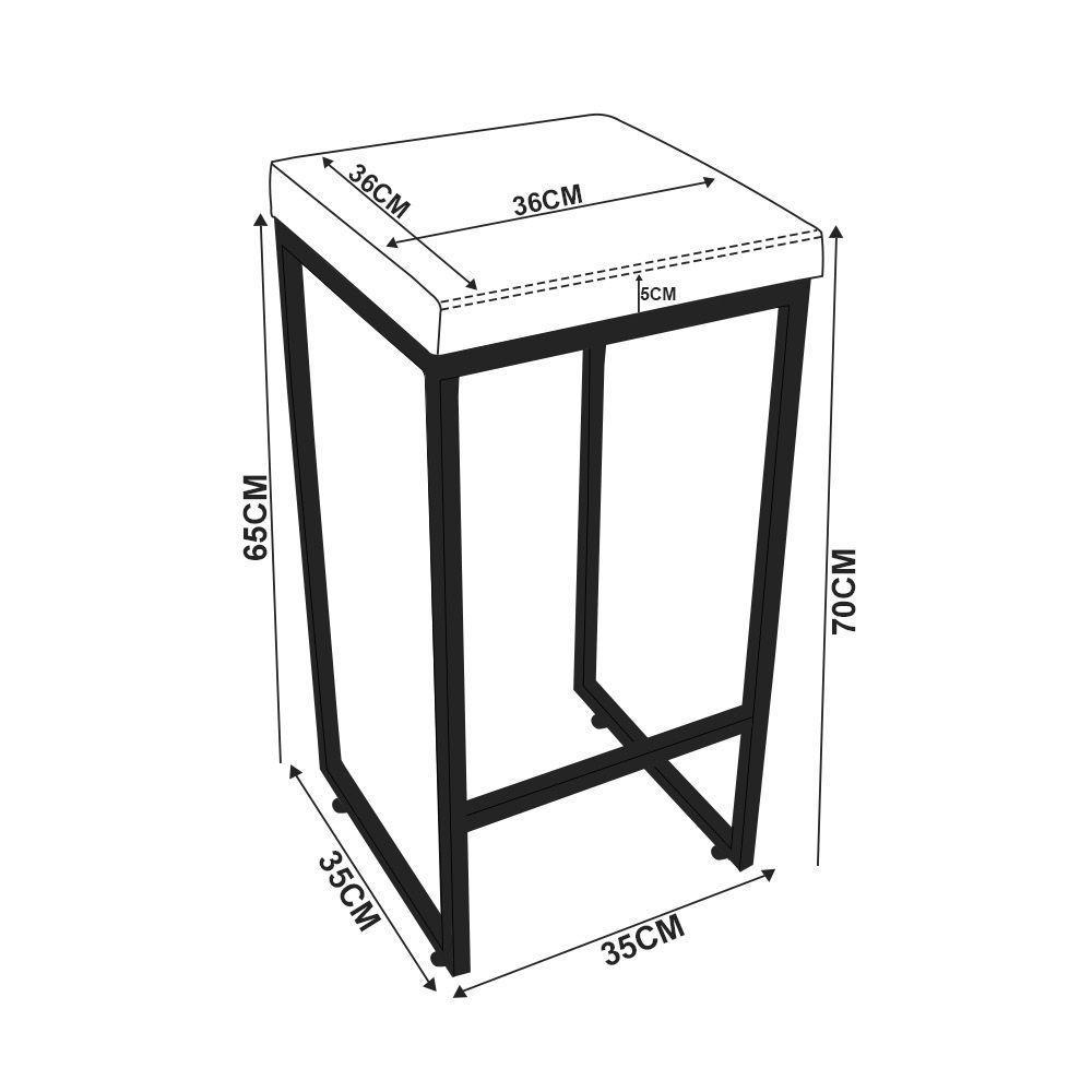 Banqueta Alta Para Cozinha Industrial Kit 2 Nick Bronze E Sintético Branco D03 - D'rossi - 4