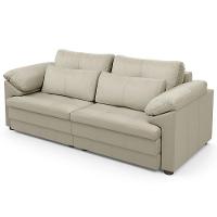 Sofá Retrátil Para Sala De Estar 3 Lugares 215cm Riza S03 Couro Bege Pérola - Lyam Decor - 7