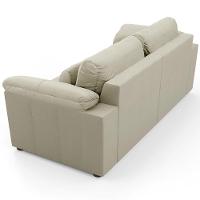 Sofá Retrátil Para Sala De Estar 3 Lugares 215cm Riza S03 Couro Bege Pérola - Lyam Decor - 10