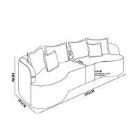Sofá 5 Lugares Orgânico Living 290cm Mersa Veludo Marrom K01 - D'rossi