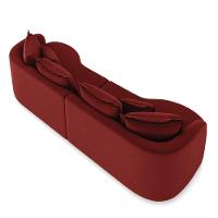 Sofá 4 Lugares Orgânico Living 250cm Mersa Veludo Vermelho K01 - D'rossi - 7