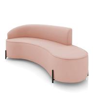 Sofá 4 Lugares Orgânico 220cm Pé Ferro Preto Morgan Veludo Rosê D03 - D'rossi - 1