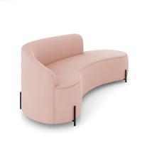 Sofá 4 Lugares Orgânico 220cm Pé Ferro Preto Morgan Veludo Rosê D03 - D'rossi - 6