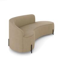 Sofá 4 Lugares Orgânico 220cm Pé Ferro Preto Morgan Suede Marrom R D03 - D'rossi - 6