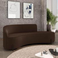 Sofá 4 Lugares Orgânico 220cm Pé Ferro Preto Morgan Suede Marrom D03 - D'rossi - 2