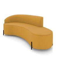 Sofá 4 Lugares Orgânico 220cm Pé Ferro Preto Morgan Veludo Mostarda D03 - D'rossi - 1