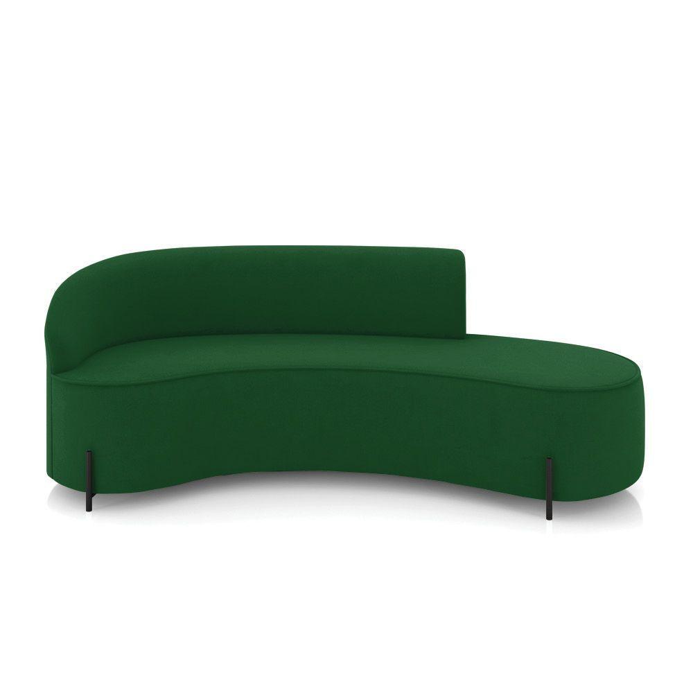 Sofá 4 Lugares Orgânico 220cm Pé Ferro Preto Morgan Suede Verde D03 - D'rossi - 5