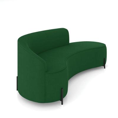 Sofá 4 Lugares Orgânico 220cm Pé Ferro Preto Morgan Suede Verde D03 - D'rossi