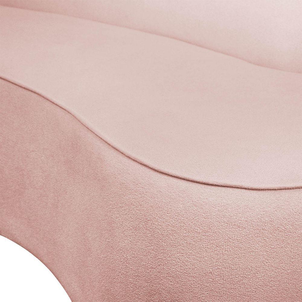 Sofá 4 Lugares Orgânico 220cm Pé Ferro Preto Morgan Bouclê Rosê D03 - D'rossi - 4