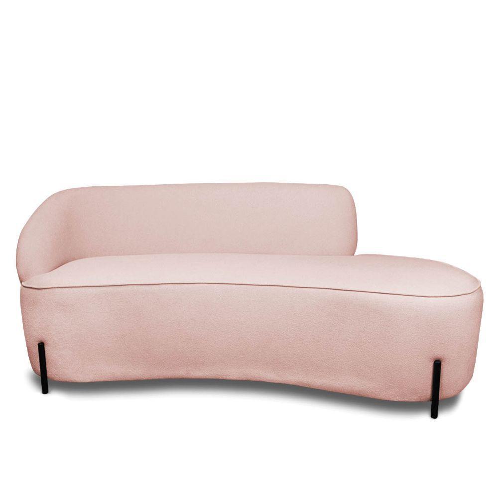 Sofá 4 Lugares Orgânico 220cm Pé Ferro Preto Morgan Bouclê Rosê D03 - D'rossi - 5