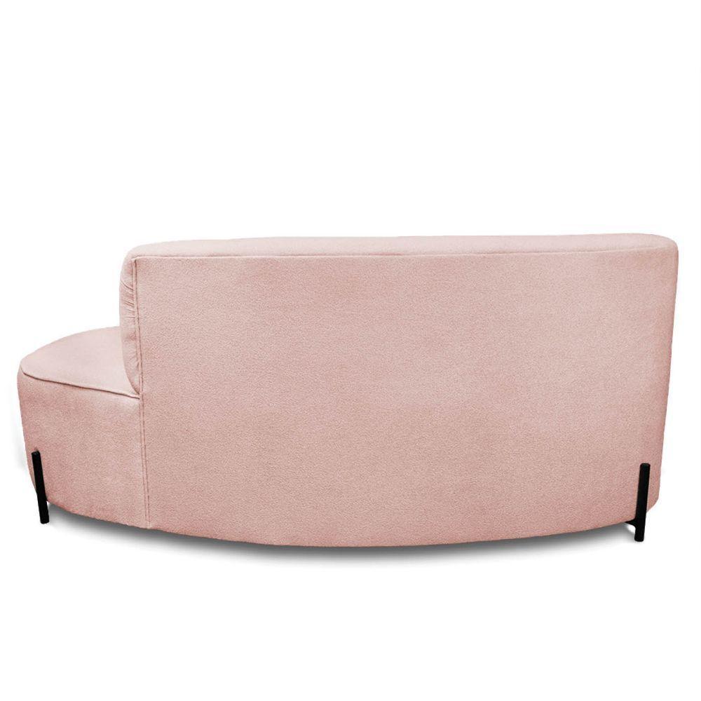 Sofá 4 Lugares Orgânico 220cm Pé Ferro Preto Morgan Bouclê Rosê D03 - D'rossi - 8