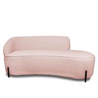 Sofá 4 Lugares Orgânico 220cm Pé Ferro Preto Morgan Bouclê Rosê D03 - D'rossi - 5