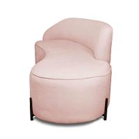 Sofá 4 Lugares Orgânico 220cm Pé Ferro Preto Morgan Bouclê Rosê D03 - D'rossi - 6