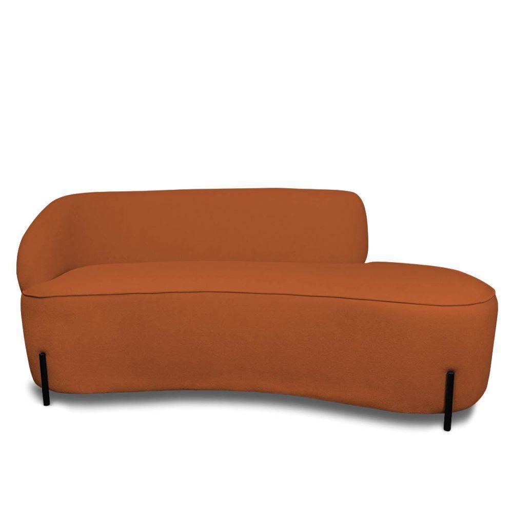 Sofá 4 Lugares Orgânico 220cm Pé Ferro Preto Morgan Bouclê Terra D03 - D'rossi - 5