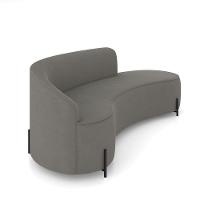 Sofá 4 Lugares Orgânico 220cm Pé Ferro Preto Morgan Suede Grafite D03 - D'rossi - 6