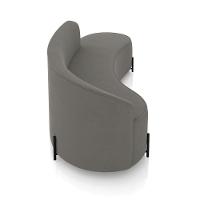 Sofá 4 Lugares Orgânico 220cm Pé Ferro Preto Morgan Suede Grafite D03 - D'rossi - 7