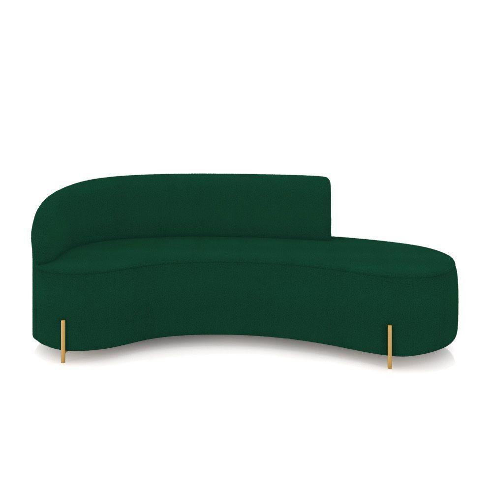 Sofá 4 Lugares Orgânico 220cm Pé Dourado Morgan Bouclê Verde D03 - D'rossi - 5