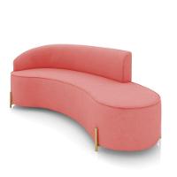 Sofá 4 Lugares Orgânico 220cm Pé Dourado Morgan Suede Rosê D03 - D'rossi - 1