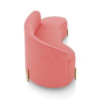 Sofá 4 Lugares Orgânico 220cm Pé Dourado Morgan Suede Rosê D03 - D'rossi - 7