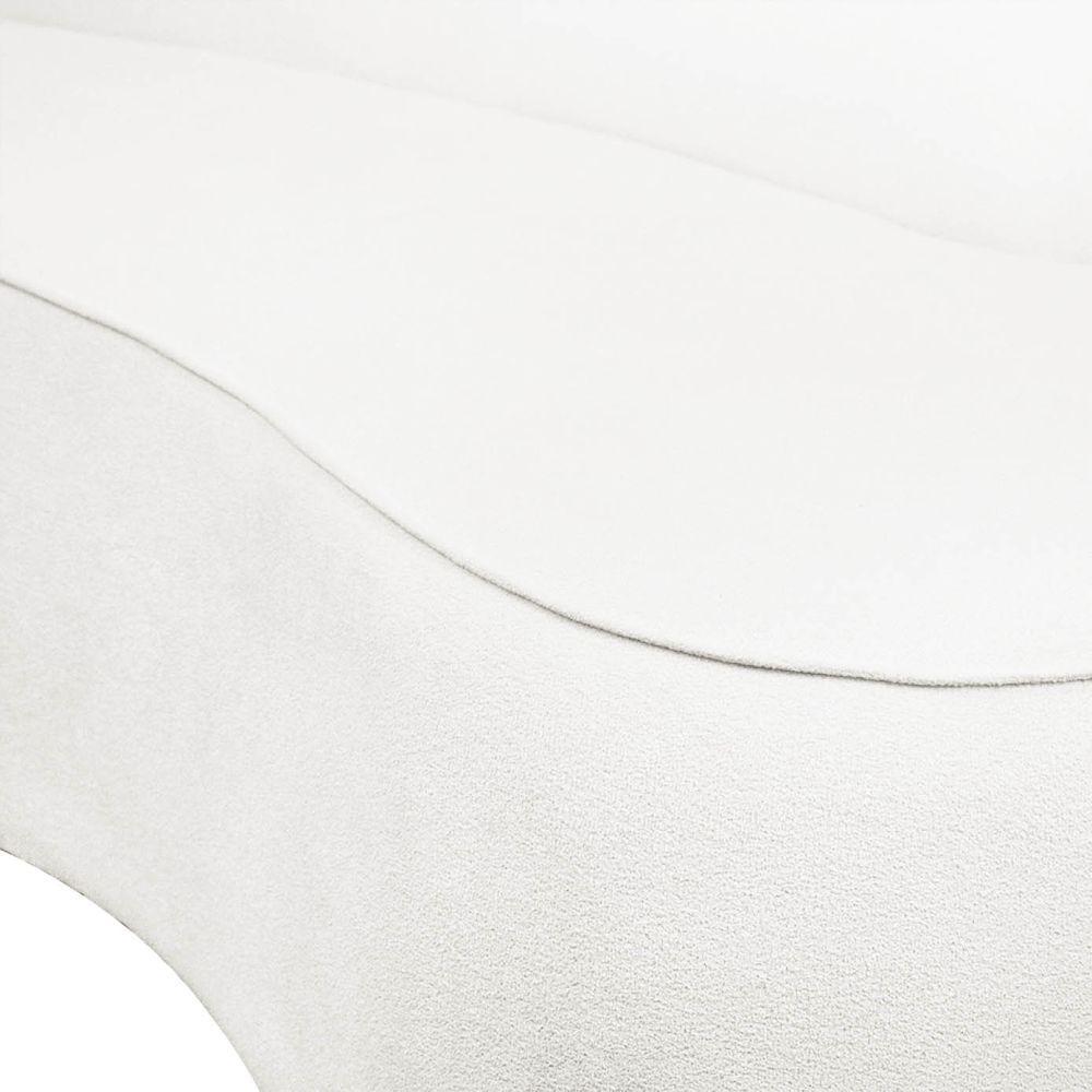 Sofá 4 Lugares Orgânico 220cm Pé Ferro Preto Morgan Bouclê Off White D03 - D'rossi - 4