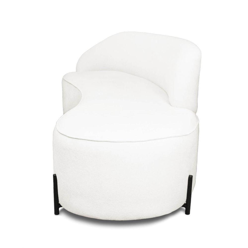 Sofá 4 Lugares Orgânico 220cm Pé Ferro Preto Morgan Bouclê Off White D03 - D'rossi - 6