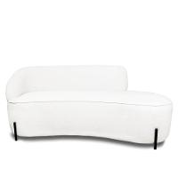 Sofá 4 Lugares Orgânico 220cm Pé Ferro Preto Morgan Bouclê Off White D03 - D'rossi - 5