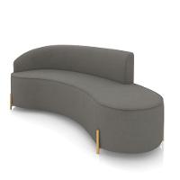 Sofá 4 Lugares Orgânico 220cm Pé Dourado Morgan Suede Grafite D03 - D'rossi - 1