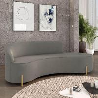 Sofá 4 Lugares Orgânico 220cm Pé Dourado Morgan Suede Grafite D03 - D'rossi - 2