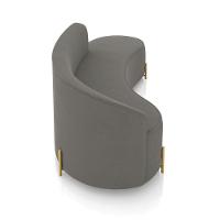 Sofá 4 Lugares Orgânico 220cm Pé Dourado Morgan Suede Grafite D03 - D'rossi - 7