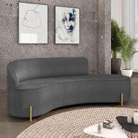 Sofá 4 Lugares Orgânico 220cm Pé Dourado Morgan Bouclê Grafite D03 - D'rossi - 2