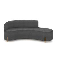 Sofá 4 Lugares Orgânico 220cm Pé Dourado Morgan Bouclê Grafite D03 - D'rossi - 5