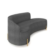 Sofá 4 Lugares Orgânico 220cm Pé Dourado Morgan Bouclê Grafite D03 - D'rossi - 6