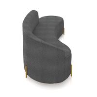 Sofá 4 Lugares Orgânico 220cm Pé Dourado Morgan Bouclê Grafite D03 - D'rossi - 7