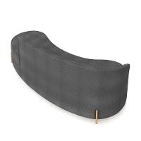 Sofá 4 Lugares Orgânico 220cm Pé Dourado Morgan Bouclê Grafite D03 - D'rossi - 8