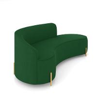 Sofá 4 Lugares Orgânico 220cm Pé Dourado Morgan Suede Verde D03 - D'rossi - 6