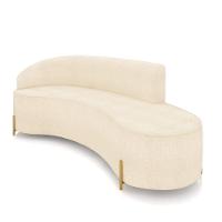 Sofá 4 Lugares Orgânico 220cm Pé Dourado Morgan Bouclê Bege D03 - D'rossi - 1